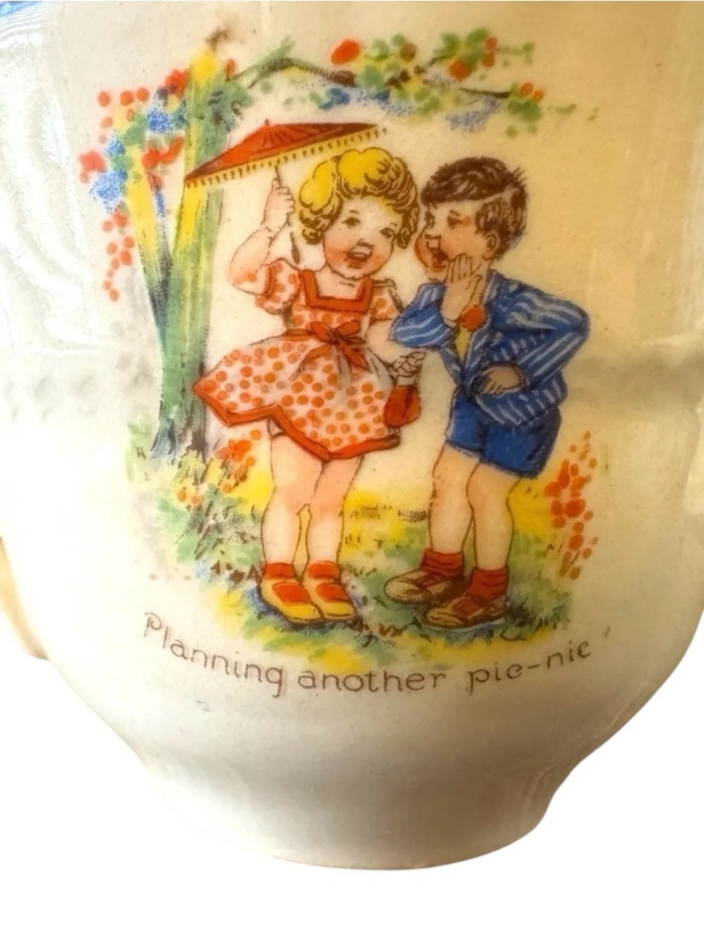 VINTAGE H&K Tunstall Little Jack Horner and Picnic Scene Tea Cup Made in England